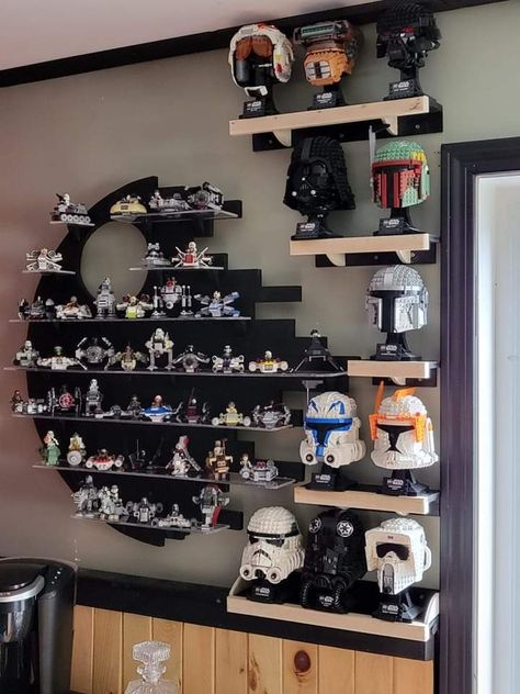 Star Wars Game Room, Star Wars Theme Room, Star Wars Room Decor, Lego Room Decor, Game Room Ideas, Star Wars Bedroom, Nerd Room, Star Wars Room, Lego Display