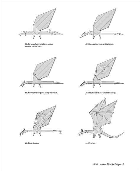 shuki kato simple dragon instructions.  Amazing origami! Easy Origami Dragon, Dragon Origami, Simple Dragon, Origami Tutorial Easy, Origami Diagrams, Origami Artist, Kids Origami, Origami Dragon, Origami For Beginners