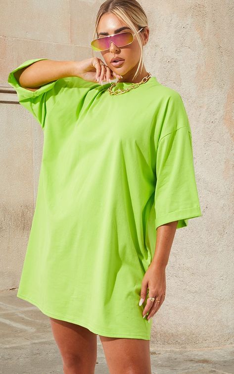 Lime Green Shirt Outfit, Green Shirt Outfit Ideas, Green Shirt Outfit, Neon Clothes, Green Shirt Outfits, Lime Green Shirts, Shirt Outfit Ideas, Neon Prom Dresses, Neon Outfits