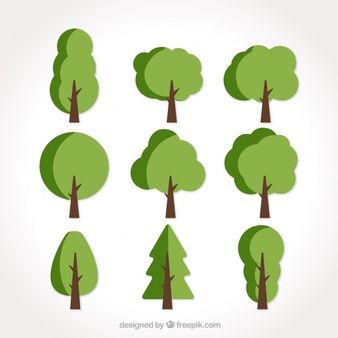 Flat Tree, Cartoon Tree, Tree Cartoon, Molduras Vintage, 달력 디자인, Logo Cartoon, Simple Tree, Tree Icon, Flat Design Illustration