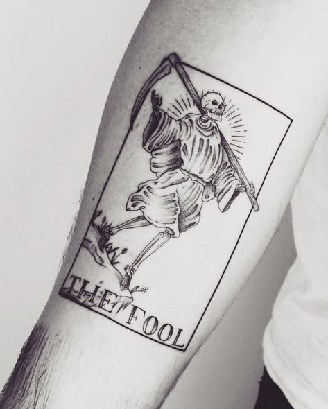 The Fool Tattoo, Fool Tattoo, Dreamer Tattoo, Micah Ulrich, The Fool Tarot, Geometric Line Tattoo, Tarot Card Tattoo, Tarot Tattoo, Sick Tattoo