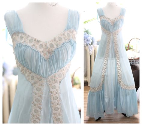 Old Hollywood Gown, Hollywood Gown, Hollywood Gowns, Peignoir Sets, Regency Dress, Dress Slip, Women's Nightgowns, Vintage Lingerie, Petticoat