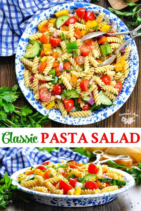 Vegetarian Pasta Salad, Chicken Pasta Salad Recipes, Fish Steak, Classic Pasta Salad, Cold Pasta Salad Recipes, Pasta Salad Dressing, Vegetarian Salad Recipes, Easy Pasta Salad Recipe, Vegetarian Dish