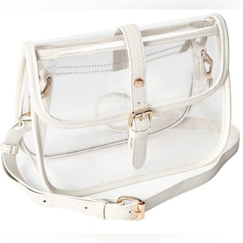 Y&R Direct Clear Saddle Crossbody Bag Gift For Women Clear Purses For Stadium Concert Gameday Magnetic Closure Product Details Fabric Type 1mm Thick Pvc, Ivory Leather Trim Origin Imported Closure Type Magnetic Lining No Lining Stadium Concert, Loungefly Purse, Saddle Crossbody Bag, Saddle Bag Purse, Clear Purses, Uniqlo Bags, Croc Print, Clear Bags, Pocket Bag