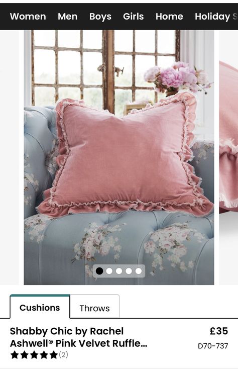 Pink Cushions Bedroom, Pink Navy Living Room, Frilly Cushions, Hannah Designs, Pink Green Bedrooms, Shabby Chic Bed, Dark Wood Bedroom, Green Bedrooms, Shabby Sheek