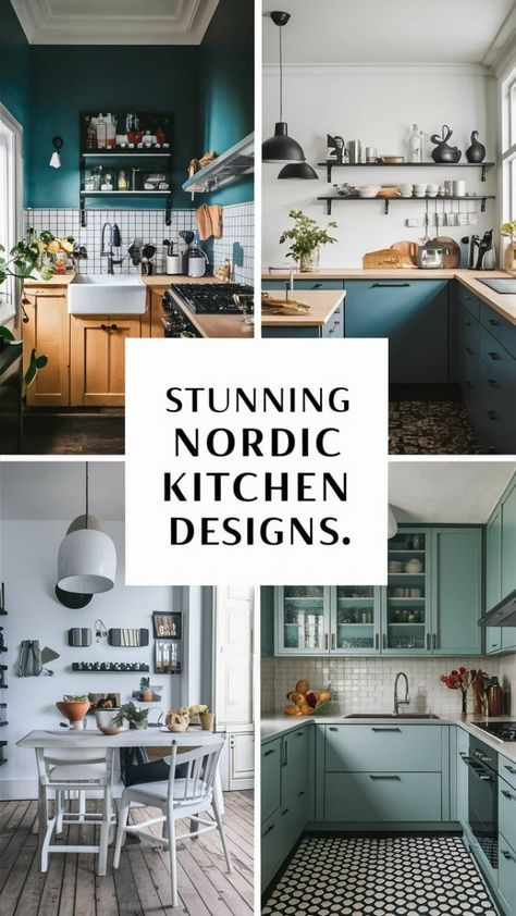 Scandinavian Kitchen Renovation, Nordic Kitchen Inspirations, Minimalist Scandinavian Kitchen, Swedish Kitchen Design, Scandinavian Farmhouse Kitchen, Modern Scandi Kitchen, Sleek Kitchen Cabinets, Danish Modern Kitchen, Nordic Kitchen Design