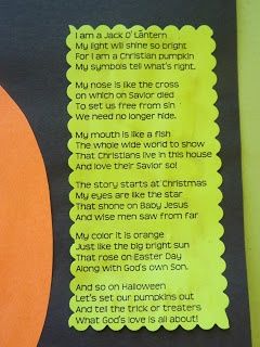 jack o lantern poems for children | The Poem used for the Christian Jack-O-Lantern Craft ~ Sherry Christian Pumpkin, Halloween Christian, Pumpkin Story, Fall Reads, Church Trunk, Church Halloween, Glow Games, Christian Halloween, Harvest Fest