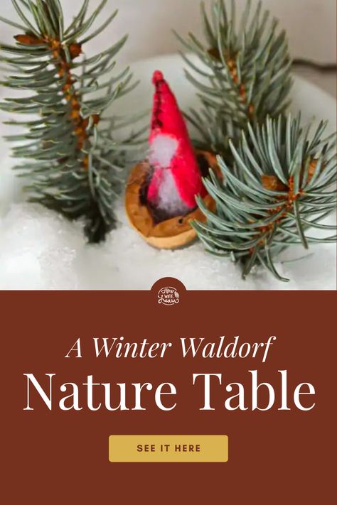 Waldorf Winter Nature Table, Winter Nature Table, Spring Nature Table, Indoor Nature, Waldorf Nature Table, Nature Learning, Garden School, Waldorf Crafts, Winter Decorations Diy