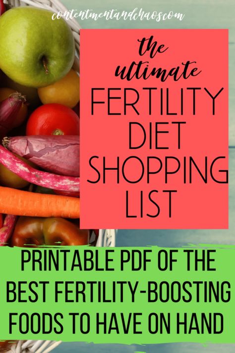 Best Fertility Diet: Shopping List {Printable PDF} • Contentment + Chaos Fertility Diet Meal Plan, Ttc Diet, Pre Pregnancy Diet, Ivf Diet, Meal Plan Shopping List, Diet Shopping List, Fertility Smoothie, Pregnancy Meal Plan, Fertility Foods