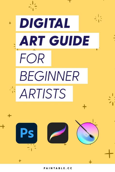 Want to get into digital art, but not sure where to begin? This Ultimate Beginner's Guide for Digital Artists is the place to start. Get professional advice on what software and digital tablet to use as a beginner digital artist. Learn how to paint even if this is your first time holding a stylus. As a bonus gift you'll get our best Procreate portrait brush set. Start learning art here. Happy Painting! || digital painting tutorial beginner || digital painting easy || Digital Art Learning, Easy Digital Art Ideas For Beginners, How To Start Digital Art, Procreate Lessons, Beginners Digital Art, Digital Art Lessons, Procreate Classes, Krita Tutorial, Procreate For Beginners