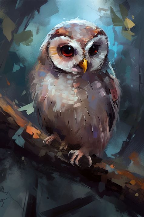 Owl Painting Acrylic, Bird Painting Acrylic, Animal Paintings Acrylic, Owl Sitting, Woodland Animal Art, Animal Illustration Art, Canvas Art Projects, Getting A Tattoo, Diy Watercolor Painting