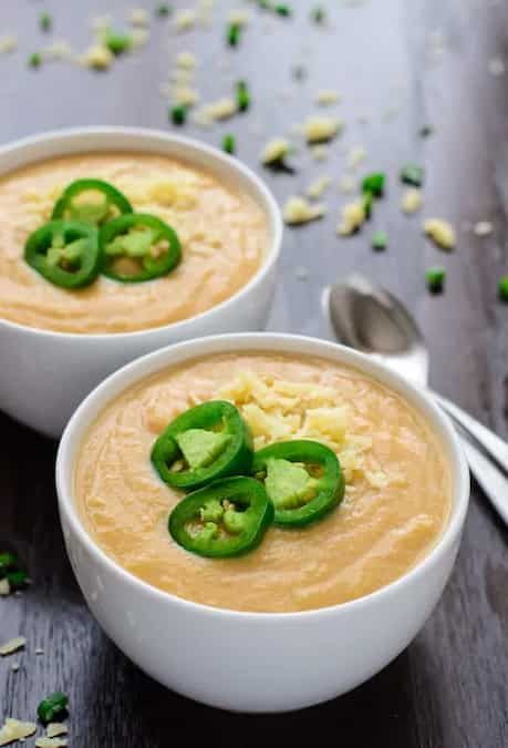 Slow Cooker Jalapeno Cheddar Cheese Soup Potato Cheese Soup, Cheese Soup Recipe, Cheese Soup Recipes, Potato Cheese, Loaded Potato Soup, Cheddar Cheese Soup, Gold Potatoes, Wisconsin Cheese, Spicy Soup