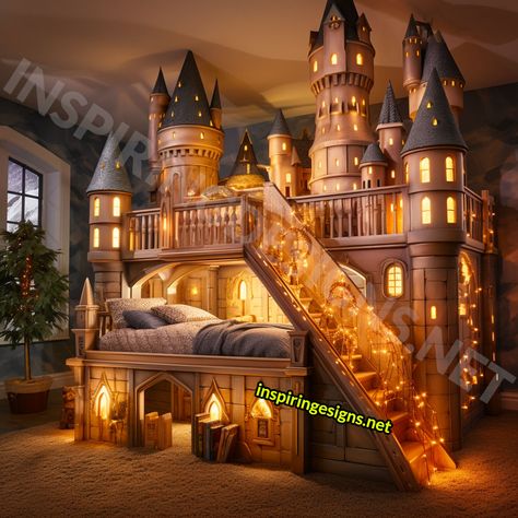 These Giant Harry Potter Hogwarts Castle Kids Beds Bring the Wizarding World To Your Bedroom! – Inspiring Designs Bedroom Fairycore, Bedroom Feminine, Bedroom Moody, Fairycore Decor, Harry Potter Bedroom Decor, Fairycore Room, Harry Potter Castle, Castle Bed, Japandi Bedroom