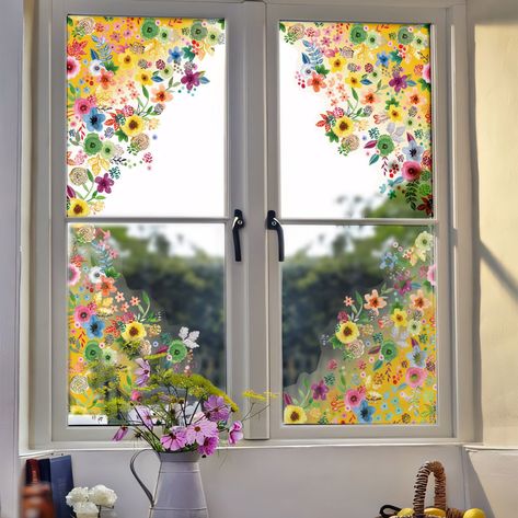 Easter Window Painting, Spring Window Art, Spring Window Painting, Library Painting, Window Pane Art, Easter Magic, Easter Window, Painted Window Art, Spring Window