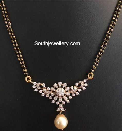 black_beads_mangalsutra_chains Khazana Jewellery, Mangalsutra Chain, Black Beads Mangalsutra, Perhiasan India, Black Beads Mangalsutra Design, Gold Jewelry Simple Necklace, Gold Mangalsutra Designs, Gold Necklace Indian Bridal Jewelry, Wedding Jewellery Collection