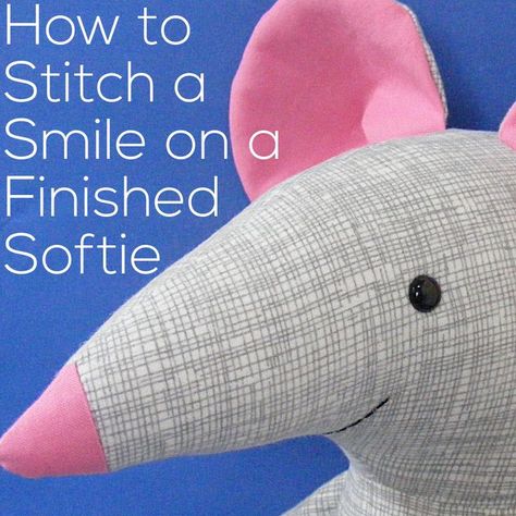 A video tutorial showing how to embroider a mouth on an already stuffed softie. It's not always the better choice, but when it is, this will teach you how! Animal Mouth, Small Soft Toys, Small Stuffed Animals, Knitting Patterns Toys, Heritage Center, Fabric Projects, Diy Stuffed Animals, Embroidery Tutorials, Embroidery Techniques