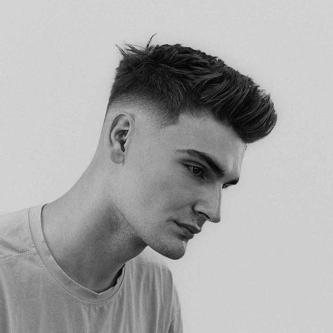 Skin Fade Pompadour, Faded Haircut, Haircut Ideas Trendy, Long Messy Hair, Mid Skin Fade, Modern Quiff, Haircut Ideas For Men, Mid Fade Haircut, Trending In 2023