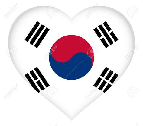 Illustration Heart, Korea Flag, South Korea Flag, Flag Illustration, The Flag, Busan, A Heart, South Korea, Seoul