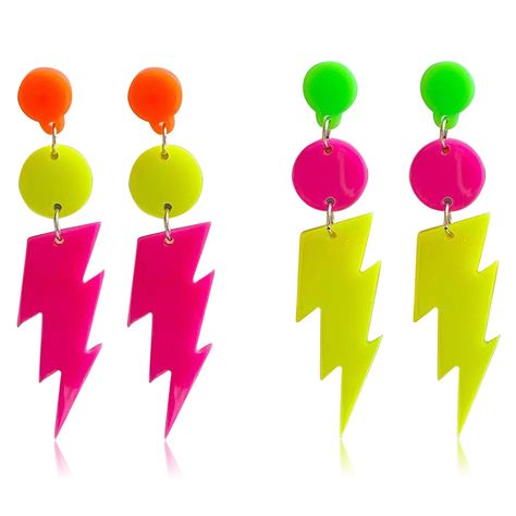 PRICES MAY VARY. Illuminate Your Look: Add a pop of color to your ensemble with our vibrant neon earrings. Perfect for a glow party or any event where you want to stand out, these earrings are sure to turn heads and make a statement. Stand Out in Style: Make a bold fashion statement with our eye-catching neon earrings for glow party. Whether you're hitting the dance floor or attending a themed event, these earrings are the perfect accessory to complete your glow party outfit. Be the Light of the Glow In The Dark Earrings, Flash Lightning, Dark Earrings, Glow In The Dark Party, 80s Neon, Dark Party, Retro Neon, Glow Party, Earrings For Women