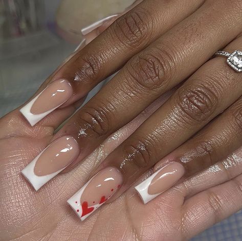 @Thenailcornerr on insta 🫶🏽 Red Acrylic Nails, Colored Acrylic Nails, Girly Acrylic Nails, French Tip Acrylic Nails, Cute Acrylic Nail Designs, Short Square Acrylic Nails, Unique Acrylic Nails, Bling Acrylic Nails, Acrylic Nails Coffin Short