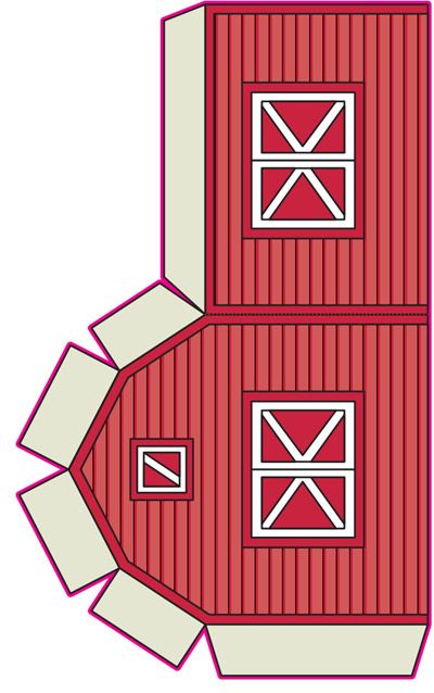 Paper House Template, Dollhouse Diy, Barnyard Party, House Template, Farm Birthday Party, Glitter Houses, Kid Art, Toy House, Paper Toy