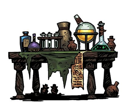 Alchemy Station, Alchemy Tools, Alchemy Workshop, Alchemy Set, Potions Art, Magic Bookshelf, Potion Table, Alchemy Table, Alchemy Equipment