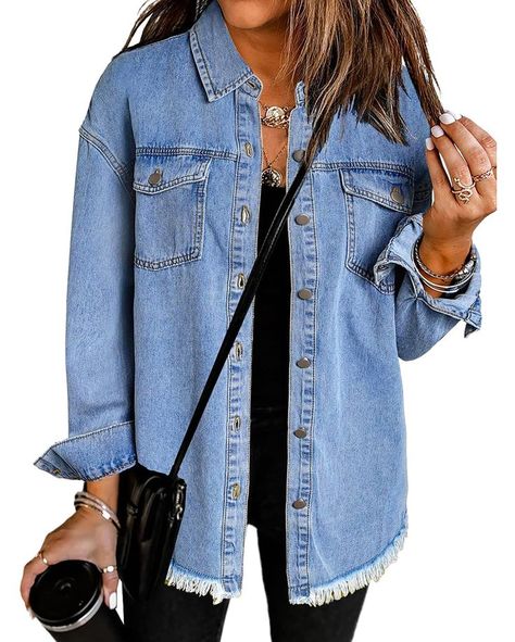 Denim Jacket Oversized, Ladies Jackets, Long Jackets For Women, Ladies Denim, Western Jacket, Holiday Resort, Oversized Denim Jacket, Jeans Jacket, Trendy Fall Outfits