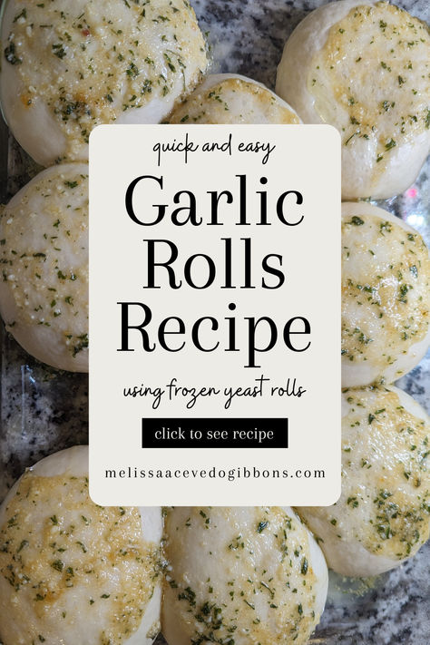 Looking for a quick and tasty side dish? Our easy garlic rolls recipe using premade frozen yeast rolls is your answer! In just a few simple steps, you can have warm, buttery garlic rolls ready to complement any meal. Let's get baking! Garlic Rolls From Frozen Dough, Easy Garlic Rolls, Yeast Rolls Easy, Frozen Yeast Rolls, Garlic Rolls Recipe, Rhodes Rolls, Frozen Dinner Rolls, Garlic Rolls, Frozen Rolls