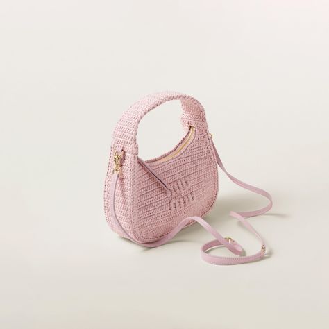 Miu Miu Crochet, Miu Miu Wander, Miu Miu Purse, Crochet Hobo Bag, Fine Crochet, Embroidered Lettering, Miu Miu Bag, Crochet Handbags Patterns, Girly Bags