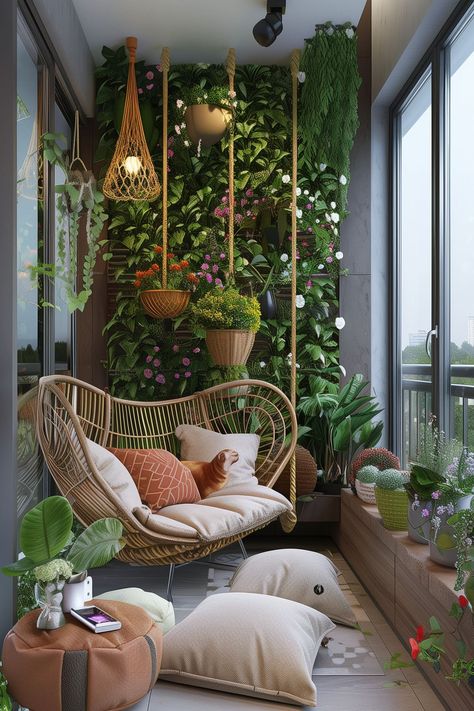 Balcony Makeover Ideas - Remodr Indoor Balcony, Garden Home Office, White Bedroom Design, Small Balcony Garden, Small Balcony Design, Balkon Design, Classy Decor, Apartment Patio, Terrace Design