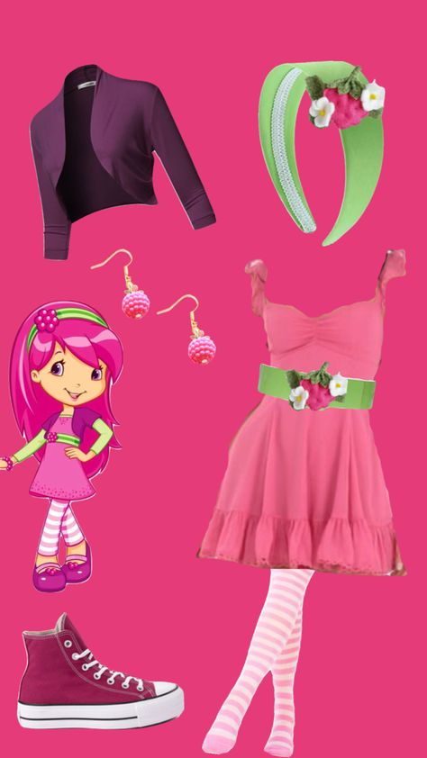 @islaocean2 new raspberry torte option Strawberry Shortcake Halloween Costume, Halloween Dress Up Ideas, Strawberry Shortcake Outfits, Strawberry Shortcake Costume, Raspberry Torte, Strawberry Shortcake Cartoon, Cute Group Halloween Costumes, Classy Halloween Costumes, Strawberry Shortcake Characters