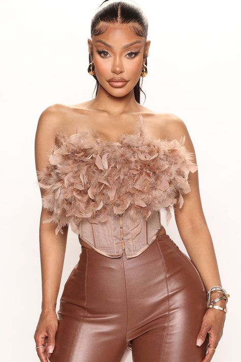 Wishlist | Fashion Nova Feather Corset Top, Feather Corset, Purple Corset, Corset Outfit, Girls Dress Outfits, Corset Crop Top, Bodycon Skirt, Fashion Nova Tops, Trendy Fashion Outfits