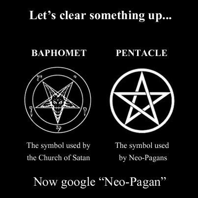 There's another, inaccurate one, going around on here and I wanted to share the truth. To a pagan the introverted Pentacle or Baphomet is not a symbol used has nothing to do with pagan beliefs. It was created in the time of the European Inquisition based on Christian mis-beliefs of witchcraft. The Baphomet was adopted by the Church of Satan in 1966.One must learn symbols before judging a group! The Satanic Bible, Pagan Beliefs, Wicca Witchcraft, 5 Elements, Spell Book, Book Of Shadows, Different Types, Supernatural, Astrology