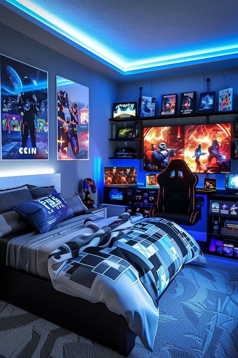 Optimize his room with these 20 dynamic boy’s bedroom ideas featuring flexible furniture. Perfect for adapting to various activities and growing needs. Visit our website to find furniture that changes as he does! Boys Room Gamer Bedroom Ideas, Game Room Bedroom Ideas, Gamer Boy Room Ideas, Boys Gamer Bedroom Ideas, Gaming Bedroom Ideas Boys, Gamer Bedroom Ideas, Gaming Bedroom Ideas, Gaming Bedroom, Gamer Bedroom