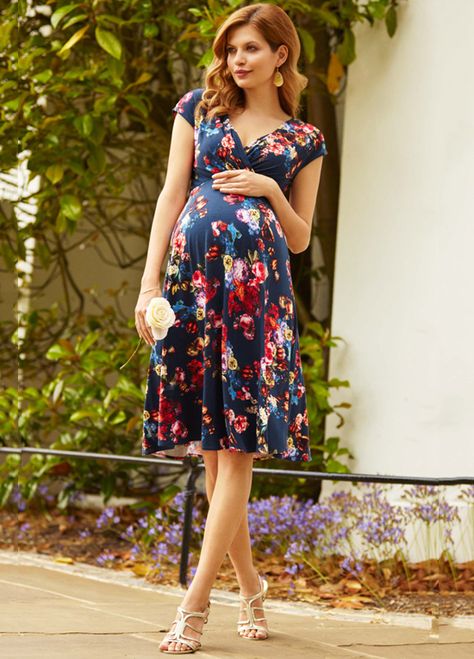 Queen Bee Alessandra Floral Maternity Dress in Midnight Garden by Tiffany Rose What Shoes To Wear, Tiffany Rose, Floral Maternity Dresses, A Pregnant Woman, Spring Maternity, Dresses For Pregnant Women, Pregnant Wedding Dress, Maternity Nursing Dress, Cute Maternity Outfits