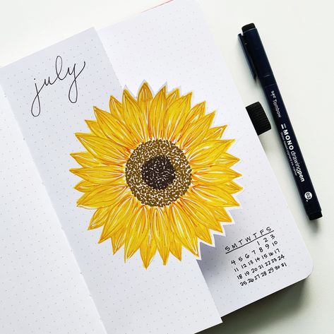 Sunflower Bullet Journal, Dutch Door Bullet Journal, Paint A Sunflower, Wild Sunflowers, How To Make Sunflower, Archer And Olive, May Bullet Journal, Door Painting, Wild Sunflower