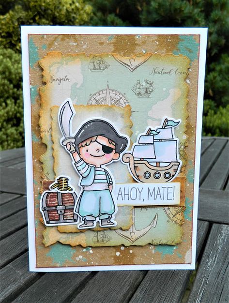 Pirate Card, Pirate Invitations, Space Explorer, Mft Cards, Boy Cards, Pirate Birthday, Christmas Rose, Mft Stamps, Pirate Party