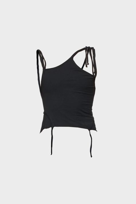 Ottolinger - Knitted Otto Strap Top - Black – Simonett Alt Tops, Magic Brownies, Strappy Tops, Strappy Tank Top, Asymmetric Top, Strappy Top, Festival Tops, Cut Out Top, Asymmetrical Tops