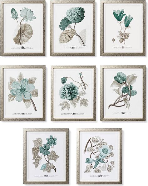 Porcelain Blue Botanicals Giclee Prints Hydrangea Decor, Coastal Cottage Bedroom, Handmade Prints, Framed Botanical Prints, Prints On Canvas, Tulip Print, Cottage Bedroom, Botanical Collection, Porcelain Blue