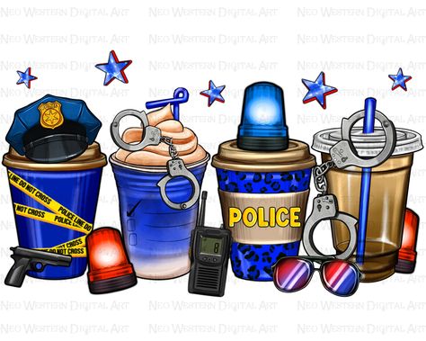 Police Cups, Police Life, Sublimation Ideas Projects Inspiration, Pixel Image, Tumbler Cups Diy, Love Png, Coffee Love, Design Store, Cricut Projects