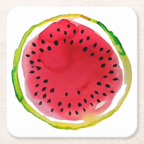 Cute and fun illustration of watermelon fruit. Watercolor painting. Trendy summer design. Watercolor Watermelon Tutorial, Summer Watercolor Paintings, Fruit Watercolor Painting, Watermelon Painting, Watercolor Watermelon, Fruit Watercolor, Canvas Art Painting Abstract, Watercolor Pencil Art, Watermelon Art