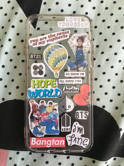 Bts Phone Case Diy, Bts Phone Case Aesthetic, Bts Phone Case, Bts Diy, Diy Bts, Macbook Case Stickers, Kpop Phone Cases, Kpop Diy, Pop Stickers