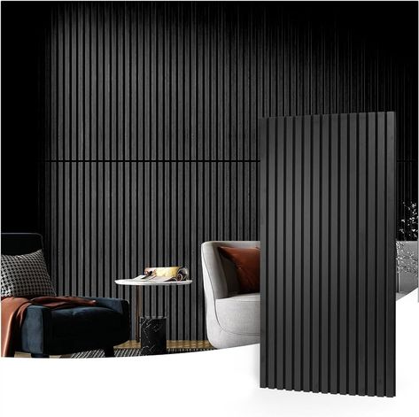 Amazon.com: Art3d 2 Wood Slat Acoustic Panels for Wall and Ceiling - 3D Fluted Sound Absorbing Panel with Wood Finish - Walnut : Tools & Home Improvement Sound Absorbing Decor, Acoustic Wood Wall Panels, Timber Wall Panels, Textured Wall Panels, Sound Panel, Timber Walls, Wood Wall Panels, Wood Slat Wall, Salon Suites