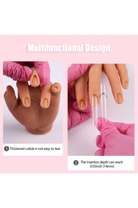 Silicone Practice Hand for Acrylic Nails Flexible Moveable Nail Training Practice Hand for Nail Art DIY Print Practice Tool Nails Don&#39;t Fall Off Easily Nail Training, Printing Practice, Diy Print, Womens Nails, Diy Prints, Nail Art Diy, Art Diy, Acrylic Nails, Beauty And Personal Care