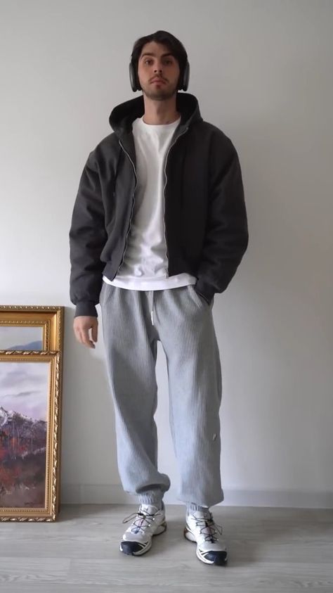 Lazy Outfits Men, Comfortable Outfits Lazy Days, Track Pants Outfit, Outfits Lazy, Pokemon Team, Cosy Outfit, Casual Street Wear, Gym Outfit Men, Classy Outfits Men