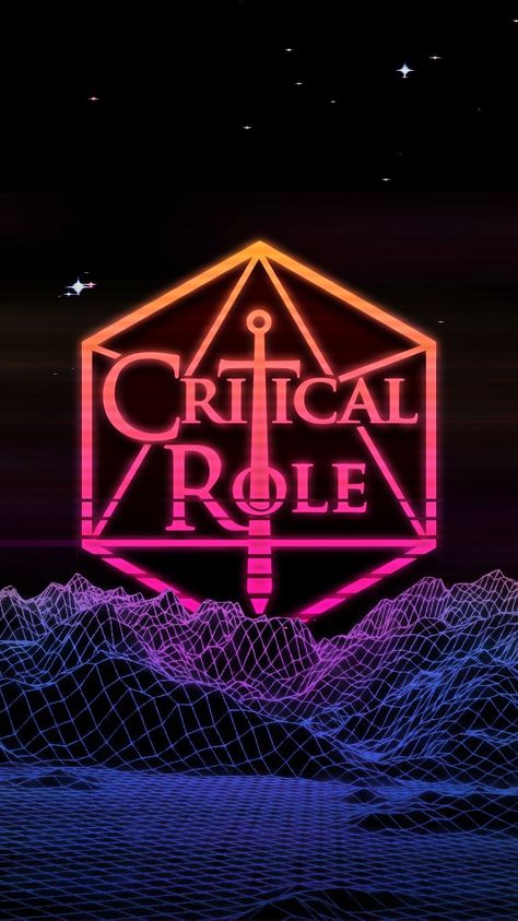 Critical Role 80’s inspired logo by @ArseQueef on Twitter Critical Role Lockscreen, Critical Role Phone Wallpaper, Critical Role Wallpaper Iphone, Mollymauk Aesthetic, Critical Role Aesthetic, Critical Role Wallpaper, Critical Role Logo, David Core, Critical Role Campaign 2