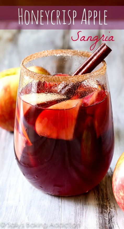 Bet you've never thought to add cinnamon sticks and apple cider to your sangria before. Pin it.   - CountryLiving.com Apple Sangria Recipes, Honeycrisp Apple, Apple Sangria, Sangria Recipe, Sally's Baking, Honeycrisp Apples, Sangria Recipes, Thanksgiving Menu, Delicious Cocktails