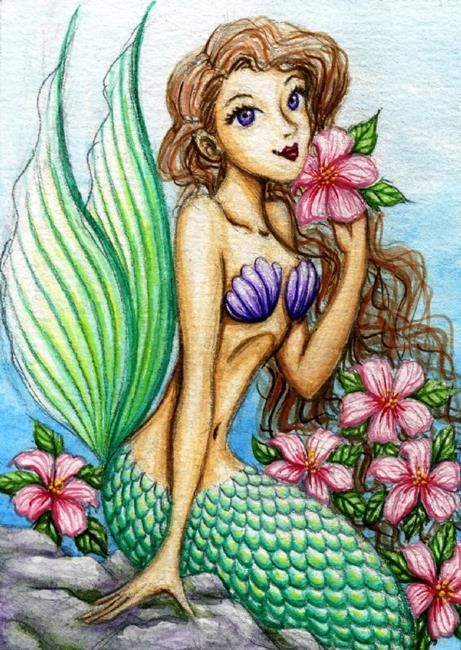 Hawaiian Hibiscus Mermaid Hawaiian Mermaid, Mermaid Board, Pretty Mermaids, Hawaiian Hibiscus, Mermaid Pictures, Mermaid Tale, Rare Species, Mermaids And Mermen, Cute Mermaid