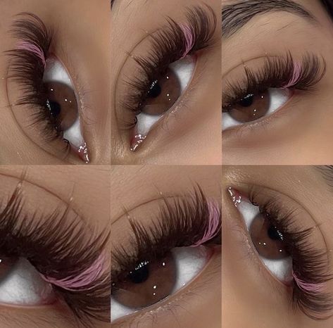 Lash Ideas With Color, Red And White Lash Extensions, Lashes And Glasses Combo, Rainbow Eyelash Extensions, Burgundy Lash Extensions, Valentine Lashes Extensions, Sparkly Lash Extensions, Pink And White Lash Extensions, Lash Color Extensions