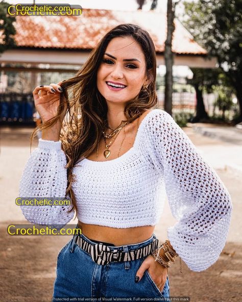 Boo-tiful Halloween Crochet Accessories and Jewelry Crop Top Tejidos, Crochet Top Designs, Tops Tejidos A Crochet, Crochet Tops For Women, Crochet Mermaid Tail, Crochet Top Outfit, Crop Top Pattern, Crochet Crop Top Pattern, Mode Crochet